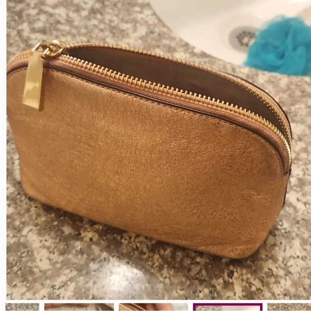 Michael Kors small Shimmering Gold Cosmetic Bag